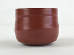 Japanese Tokoname Ware Ceramic Teacup Vtg Pottery Yunomi Brown Lines TC380
