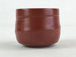 Japanese Tokoname Ware Ceramic Teacup Vtg Pottery Yunomi Brown Lines TC380