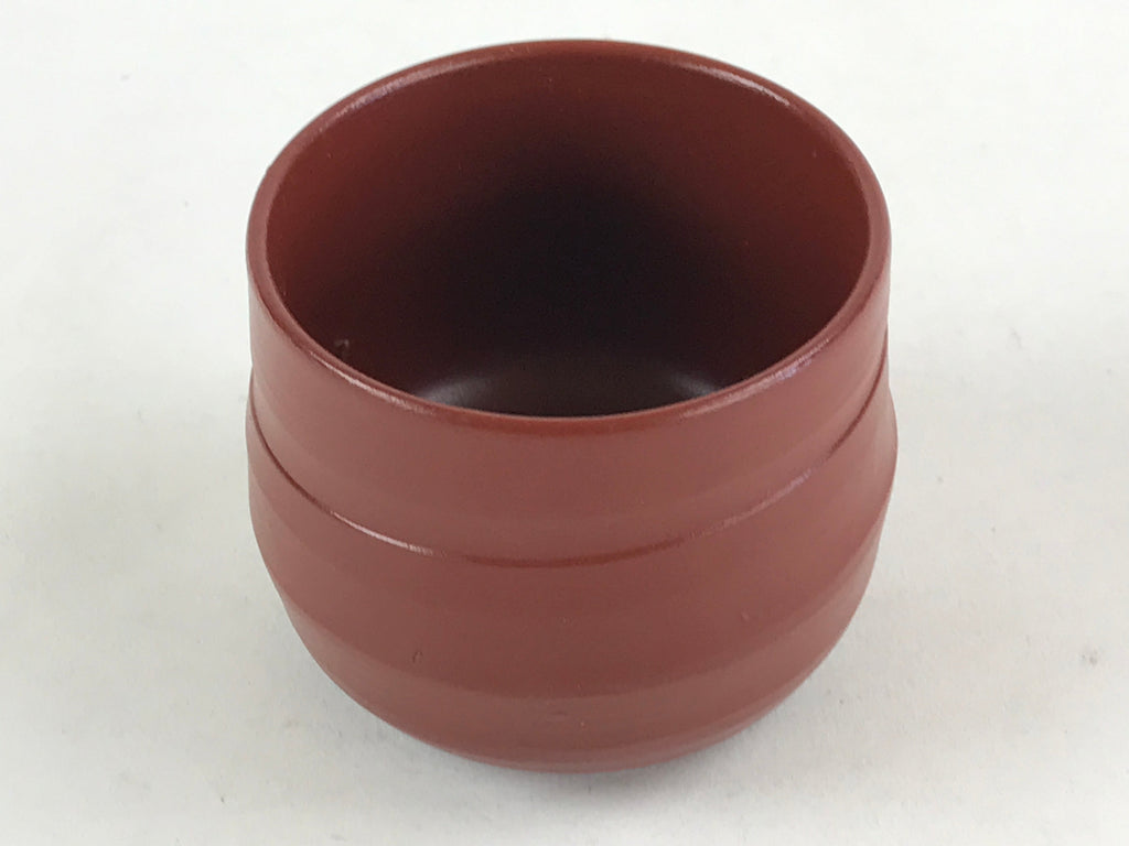 Japanese Tokoname Ware Ceramic Teacup Vtg Pottery Yunomi Brown Lines TC380