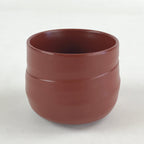 Japanese Tokoname Ware Ceramic Teacup Vtg Pottery Yunomi Brown Lines TC380