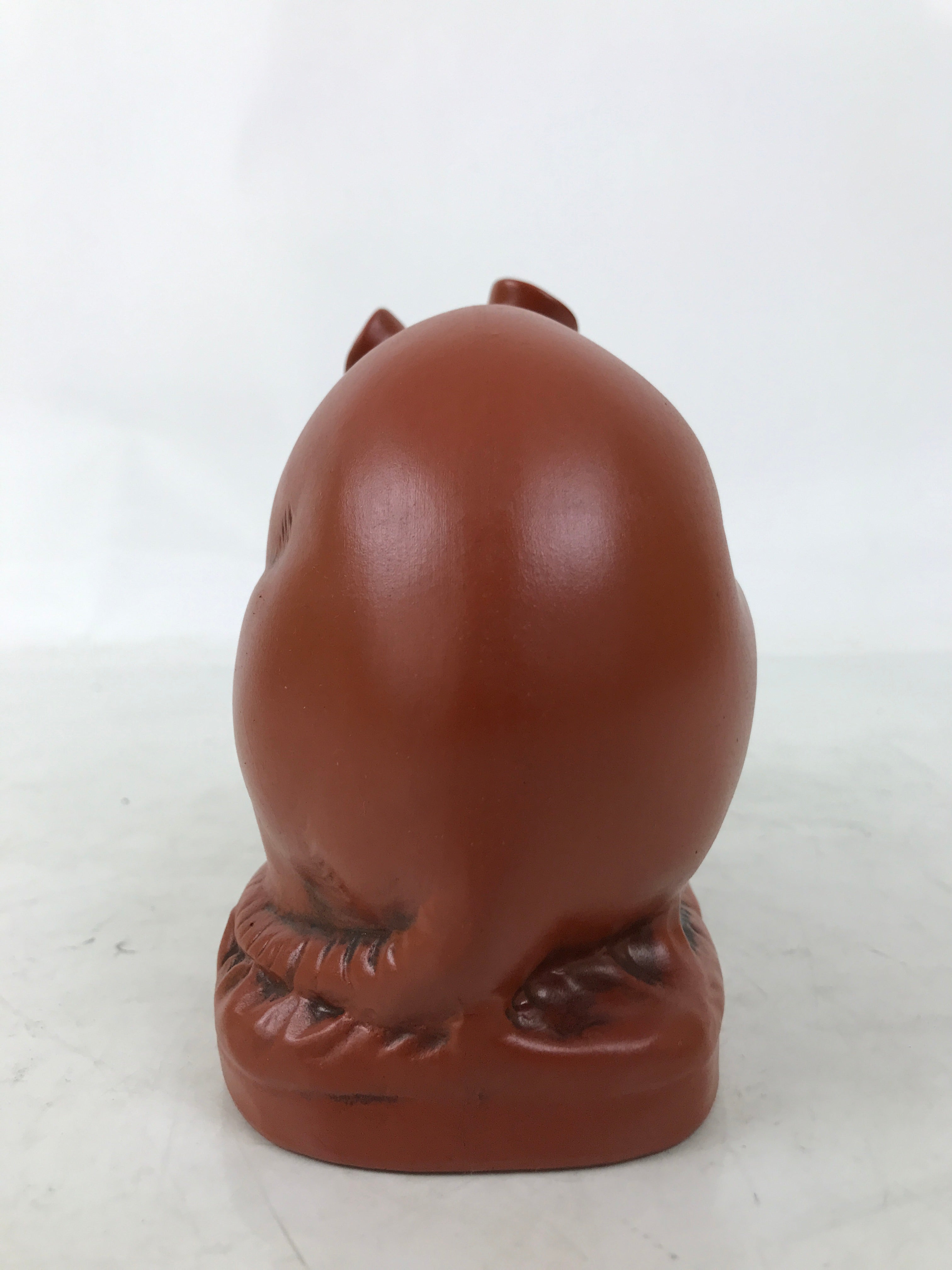 Japanese Tokoname Ware Ceramic Zodiac Rat Figurine Vtg Nezumi Brown Boxed ST68