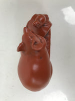 Japanese Tokoname Ware Ceramic Zodiac Rat Figurine Vtg Nezumi Brown Boxed ST68