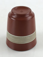 Japanese Tokoname ware Ceramic Lidded Teacup Vtg Pottery Yunomi Red Brown TC341
