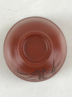 Japanese Tokoname ware Ceramic Teacup Vtg Pottery Yunomi Red Brown Bamboo TC336