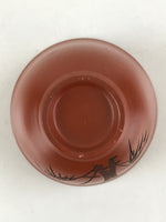 Japanese Tokoname ware Ceramic Teacup Vtg Pottery Yunomi Red Brown Bamboo TC339