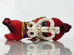 Japanese Tosa Fighting Dog Doll Statue Vtg Token Red Yokoduna Gold White PX791
