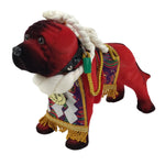 Japanese Tosa Fighting Dog Doll Statue Vtg Token Red Yokoduna Gold White PX791