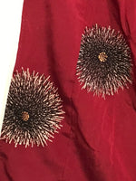 Japanese Traditional Clothes Kimono Dark Red Event Full Dress Silk flower KM218