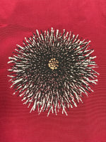 Japanese Traditional Clothes Kimono Dark Red Event Full Dress Silk flower KM218