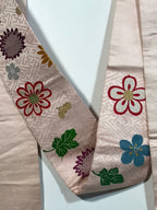 Japanese Traditional Clothes Kimono Obi Long Wide Waist Belt Pink Flower KM221
