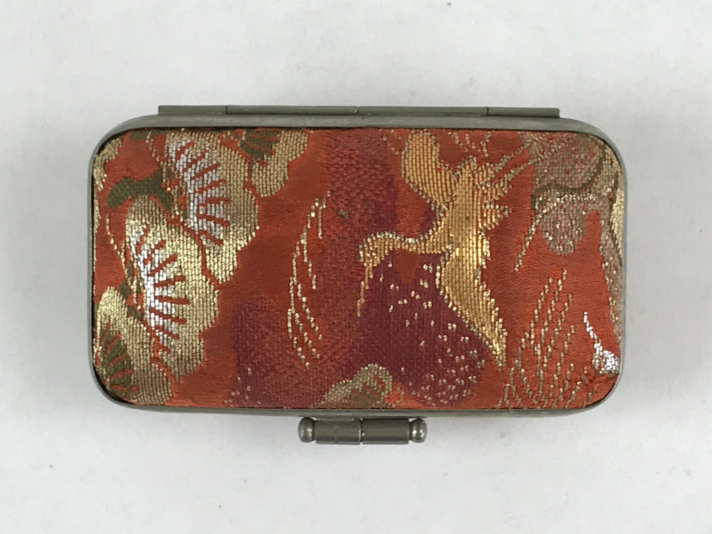Japanese Traditional Craft Signature Stamp Case Vtg With Clasp Red KB71