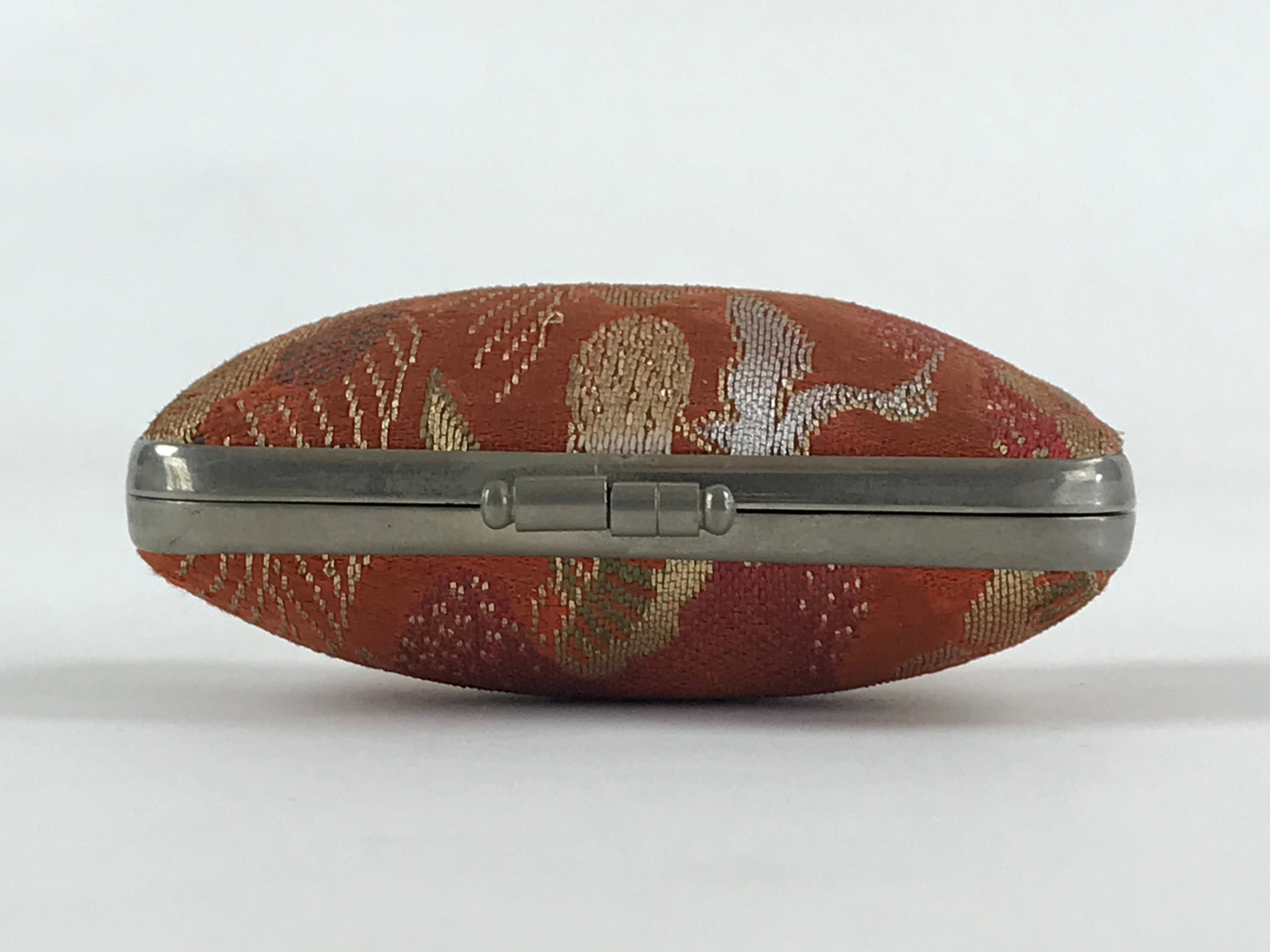 Japanese Traditional Craft Signature Stamp Case Vtg With Clasp Red KB71