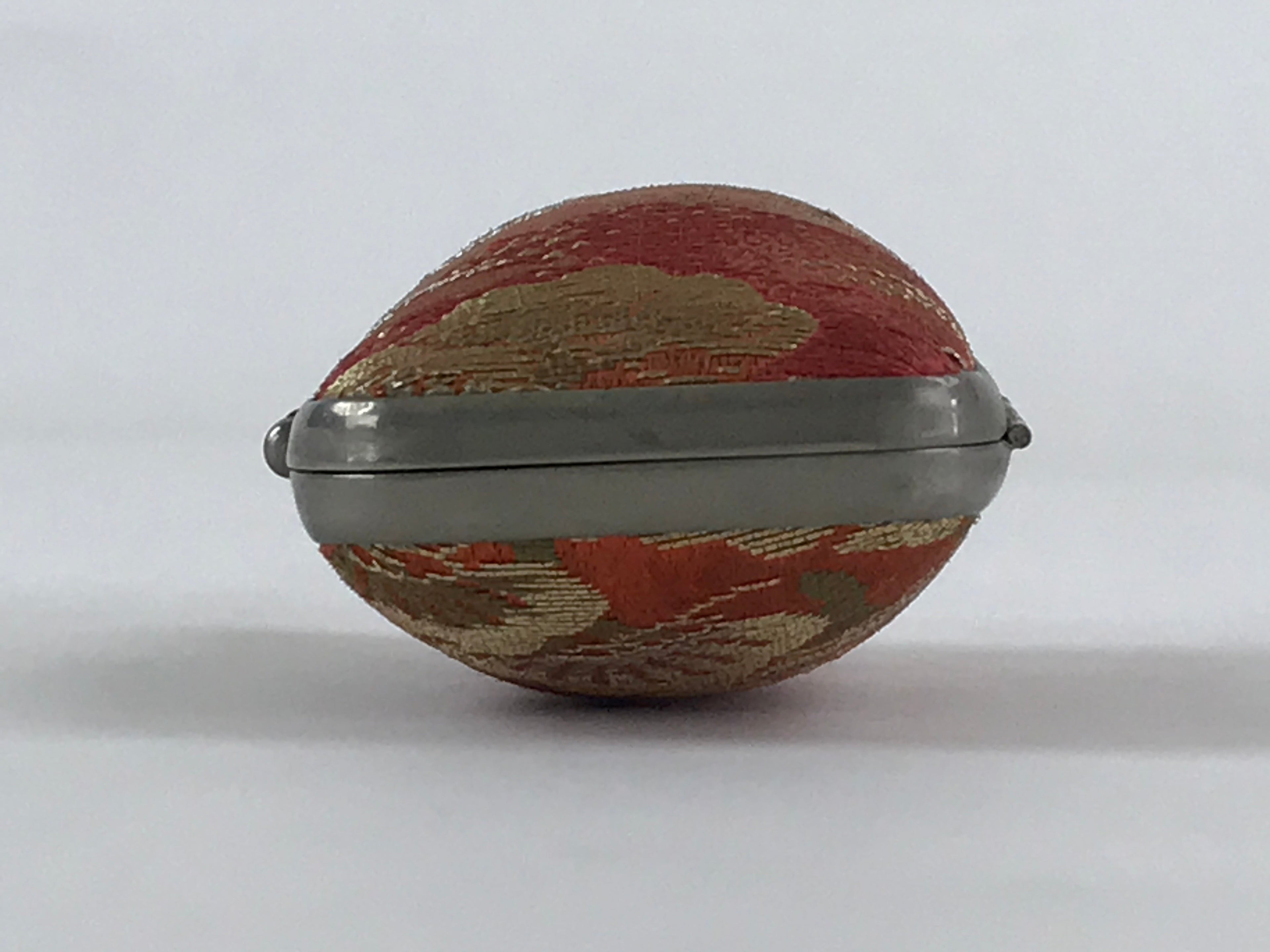 Japanese Traditional Craft Signature Stamp Case Vtg With Clasp Red KB71