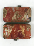 Japanese Traditional Craft Signature Stamp Case Vtg With Clasp Red KB71
