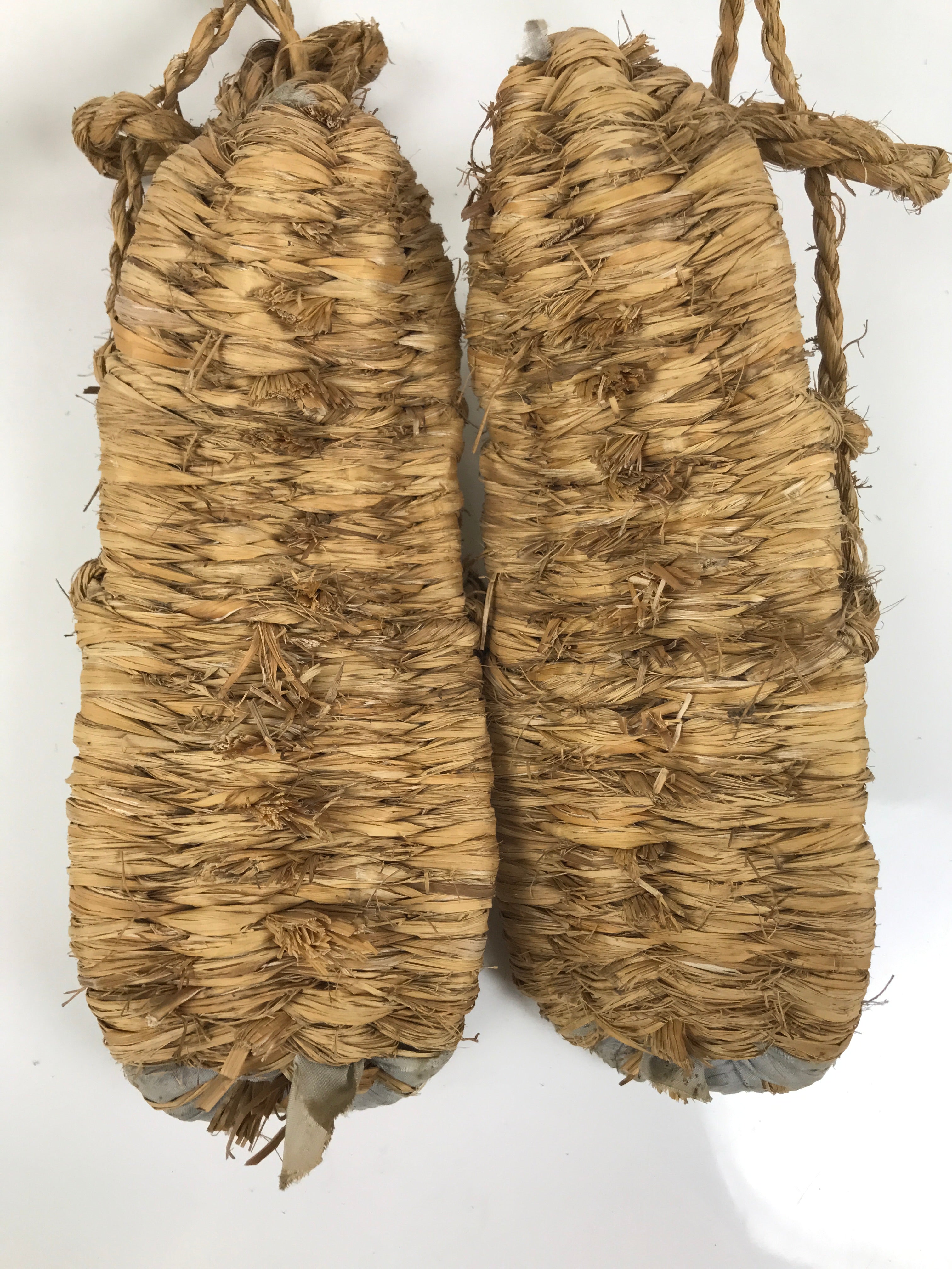 Japanese Traditional Footwear Waraji Rice Straw Sandals Vtg Woven Warazori JK871