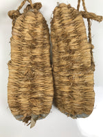 Japanese Traditional Footwear Waraji Rice Straw Sandals Vtg Woven Warazori JK871