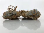 Japanese Traditional Footwear Waraji Rice Straw Sandals Vtg Woven Warazori JK871