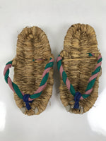 Japanese Traditional Footwear Warazori Rice Straw Sandals Vtg Woven Waraji JK869