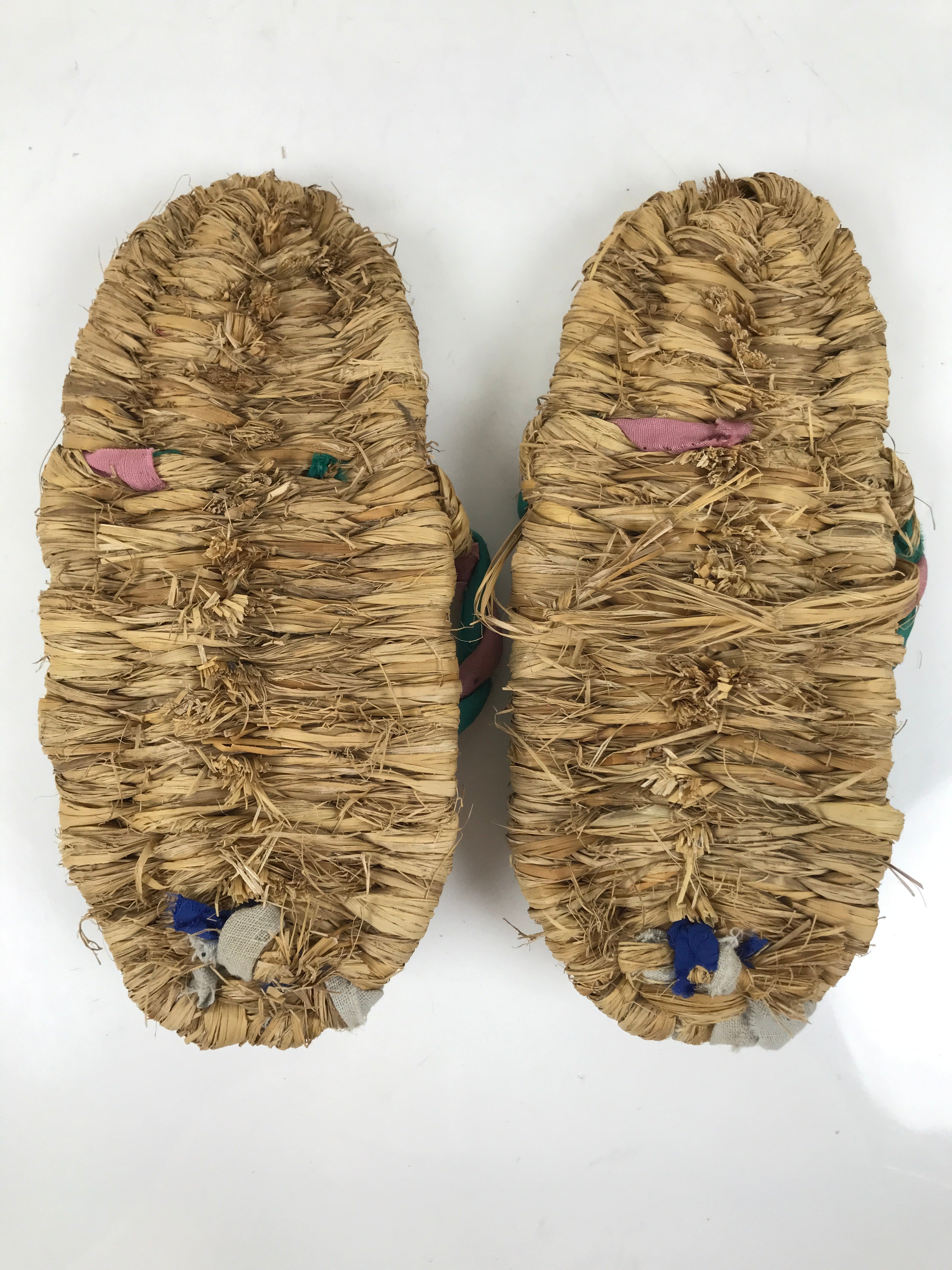 Japanese Traditional Footwear Warazori Rice Straw Sandals Vtg Woven Waraji JK869