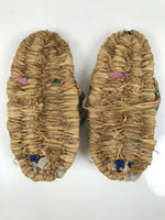 Japanese Traditional Footwear Warazori Rice Straw Sandals Vtg Woven Waraji JK869