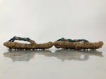 Japanese Traditional Footwear Warazori Rice Straw Sandals Vtg Woven Waraji JK869