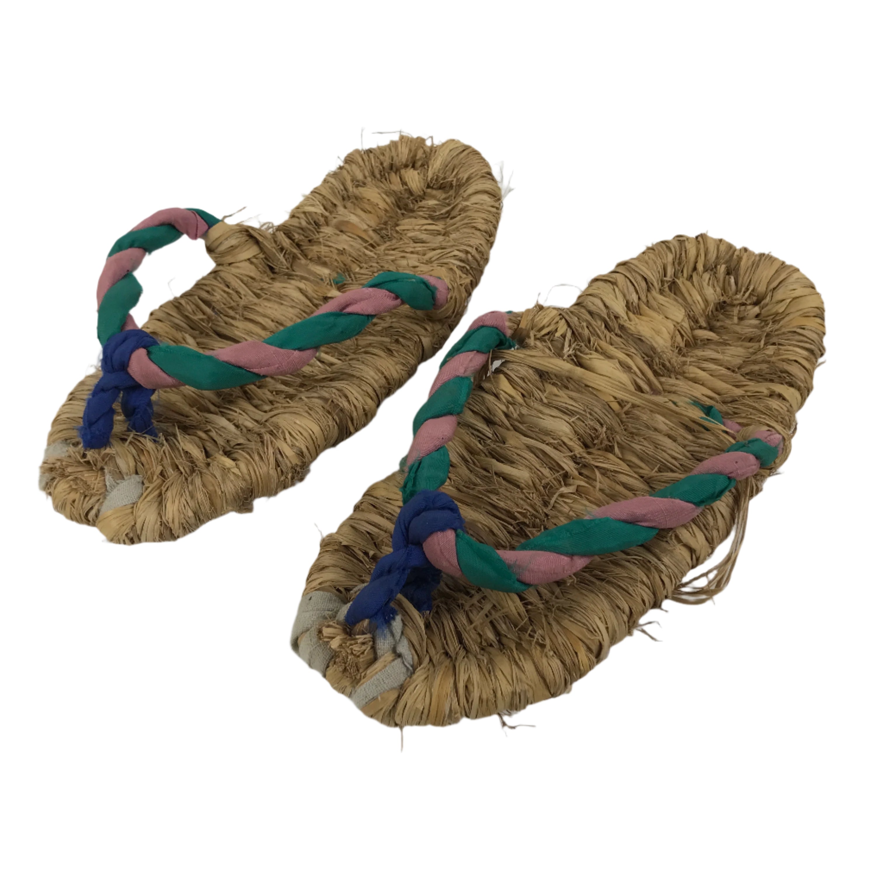Japanese Traditional Footwear Warazori Rice Straw Sandals Vtg Woven Waraji JK869