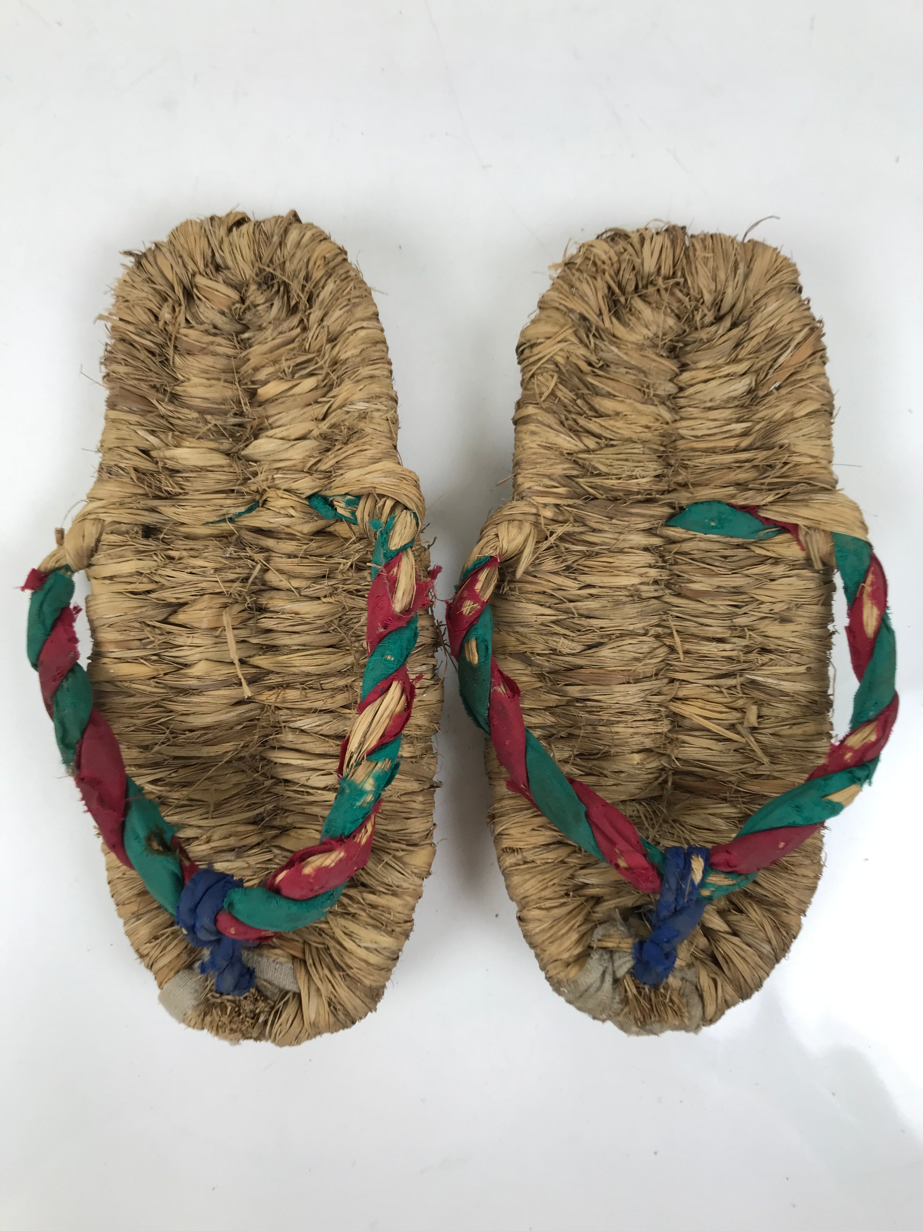 Japanese Traditional Footwear Warazori Rice Straw Sandals Vtg Woven Waraji JK870