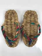 Japanese Traditional Footwear Warazori Rice Straw Sandals Vtg Woven Waraji JK870