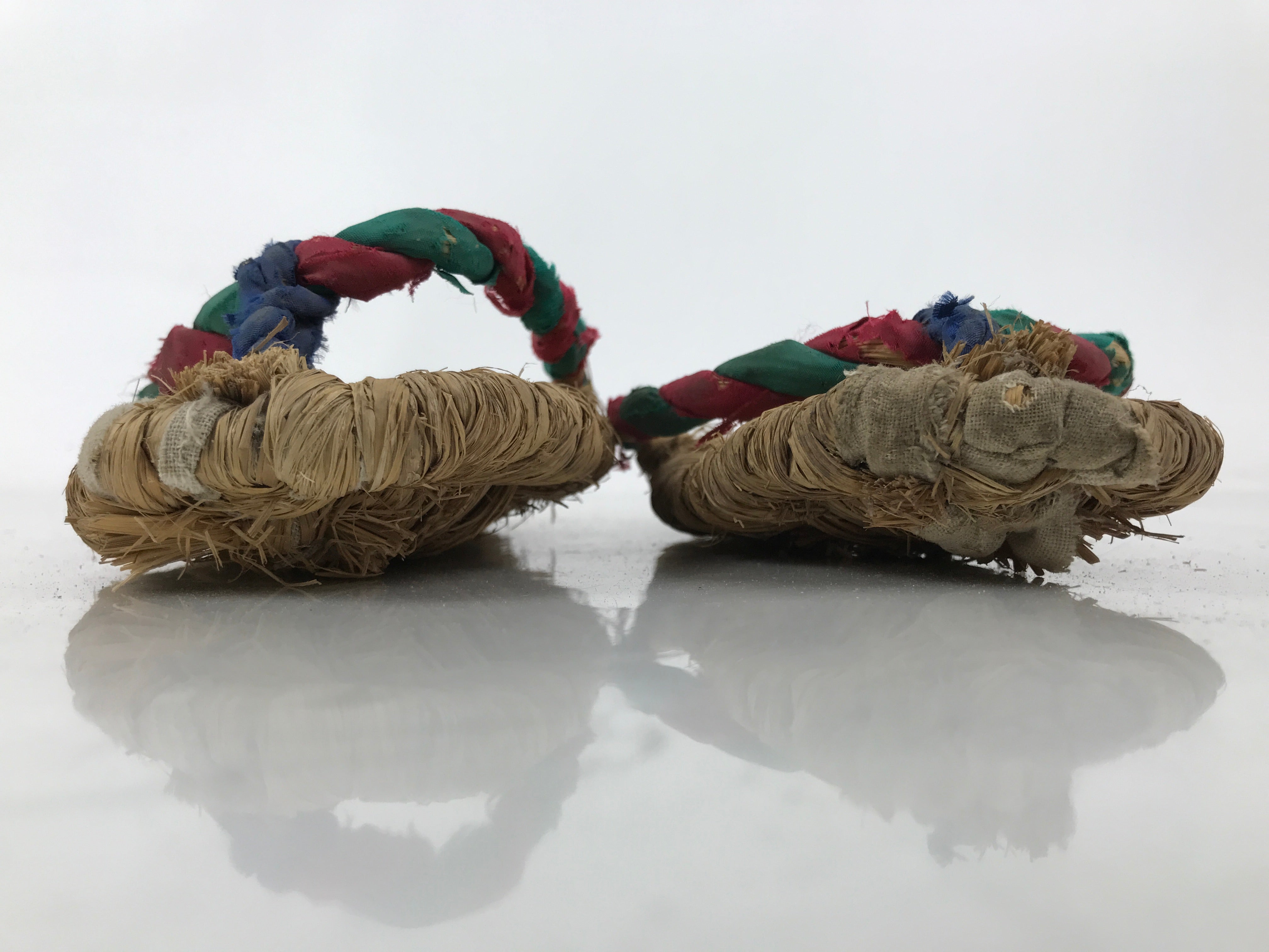 Japanese Traditional Footwear Warazori Rice Straw Sandals Vtg Woven Waraji JK870
