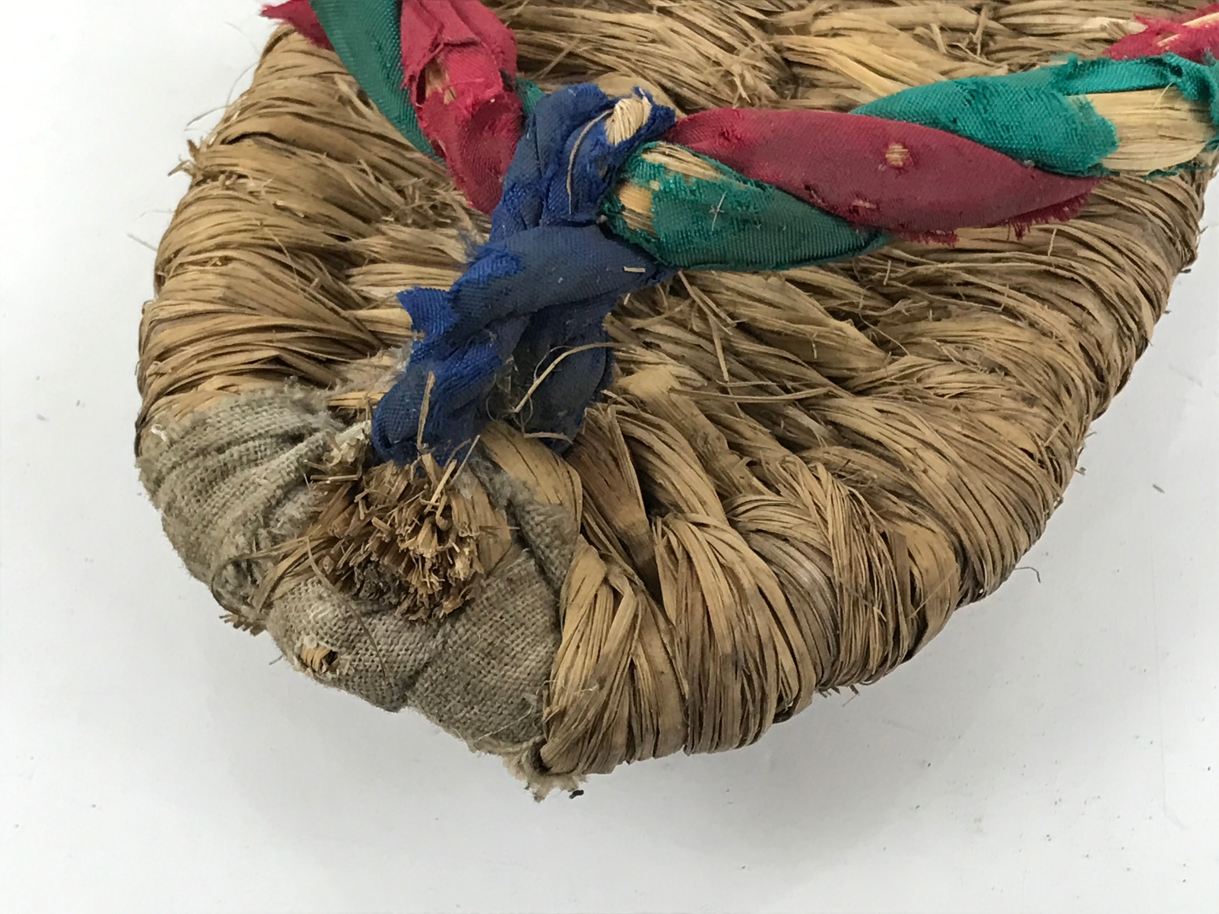Japanese Traditional Footwear Warazori Rice Straw Sandals Vtg Woven Waraji JK870