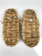 Japanese Traditional Footwear Warazori Rice Straw Sandals Vtg Woven Waraji JK921