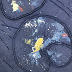 Japanese Traditional Handmade Washi Paper Display Art Vtg Rope Blue Yellow FL289