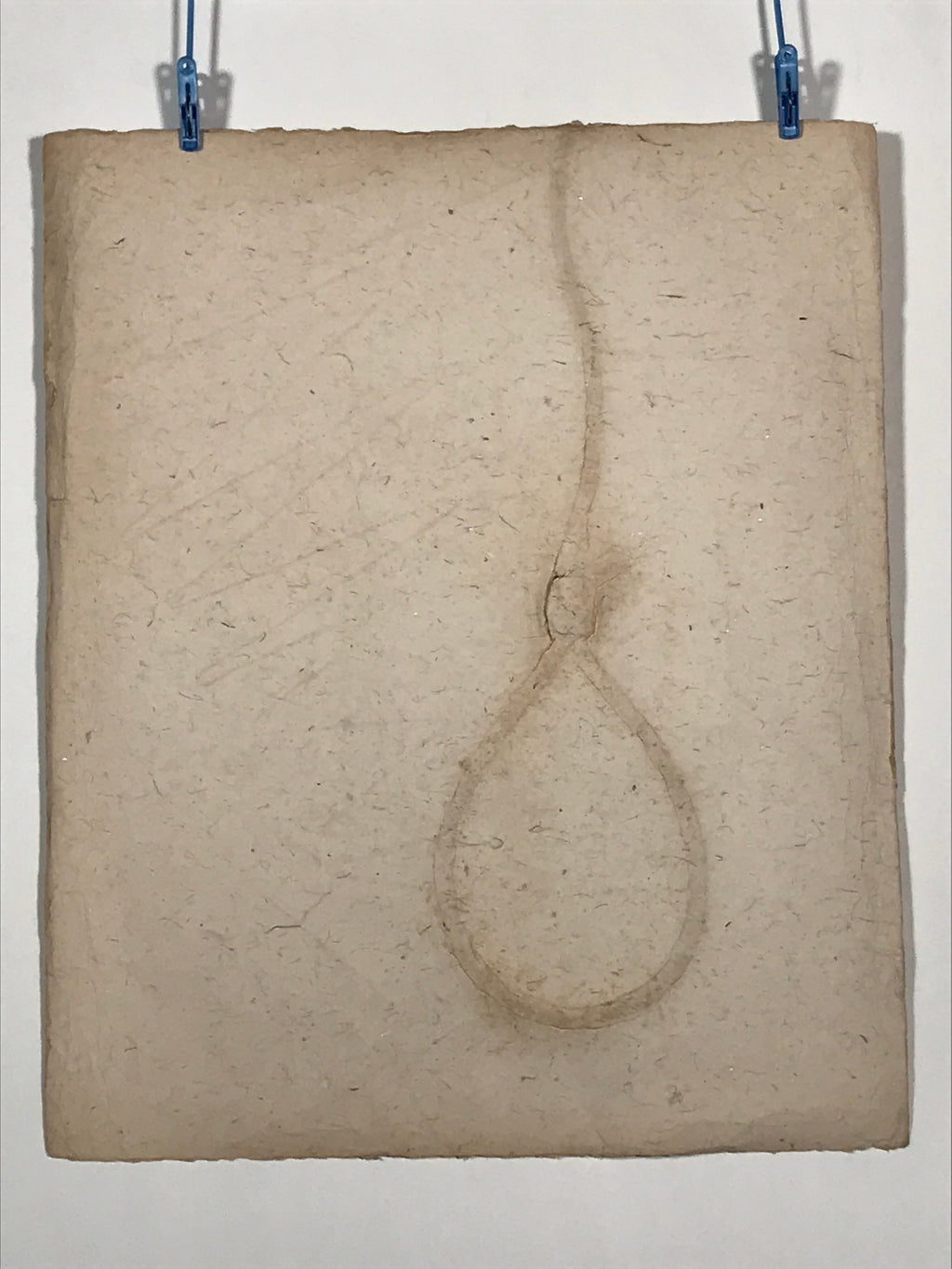 Japanese Traditional Handmade Washi Paper Display Art Vtg Rope Noose Beige FL290