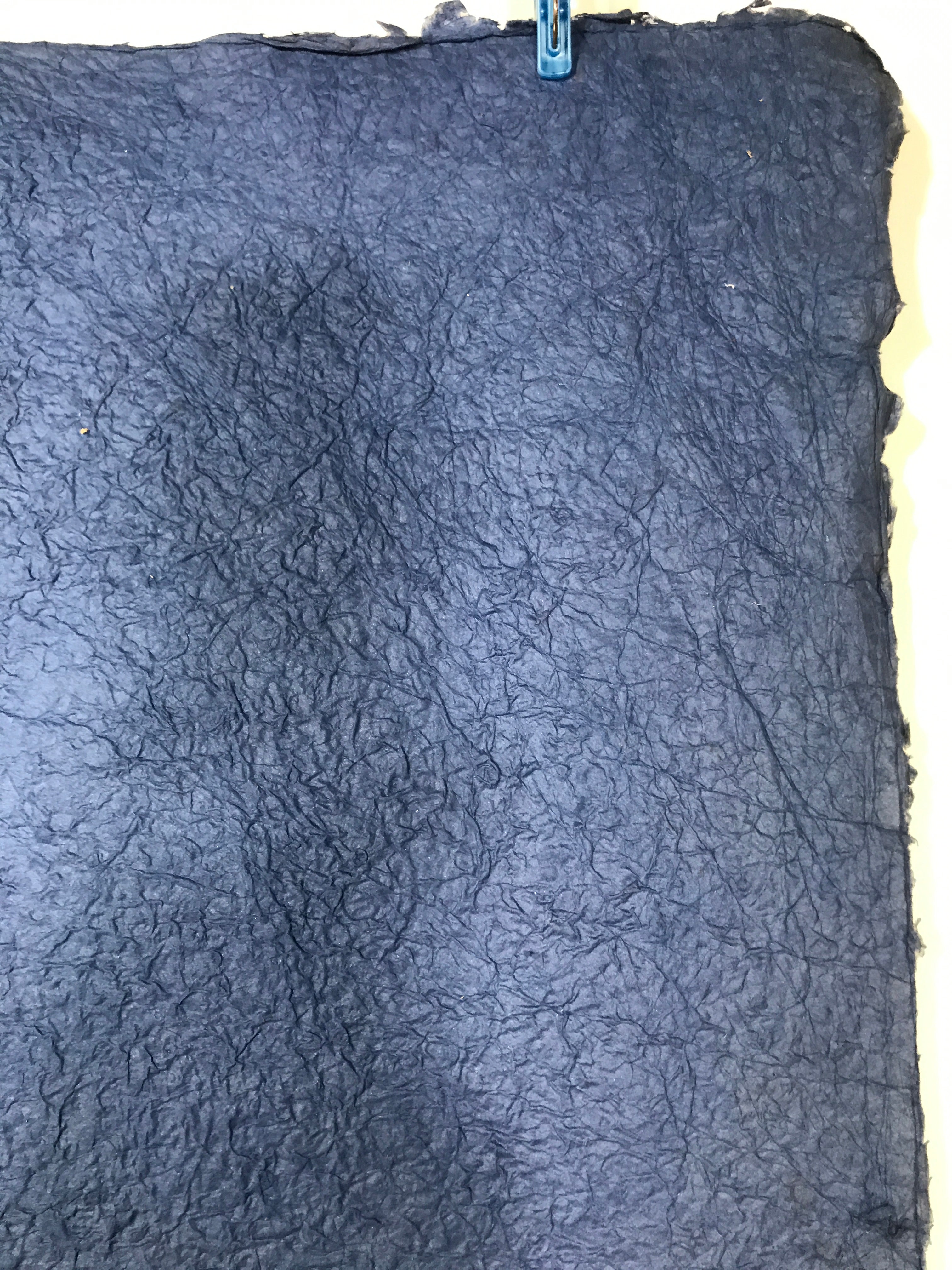 Japanese Traditional Handmade Washi Paper Sheet Vtg Craft Material Blue FL281