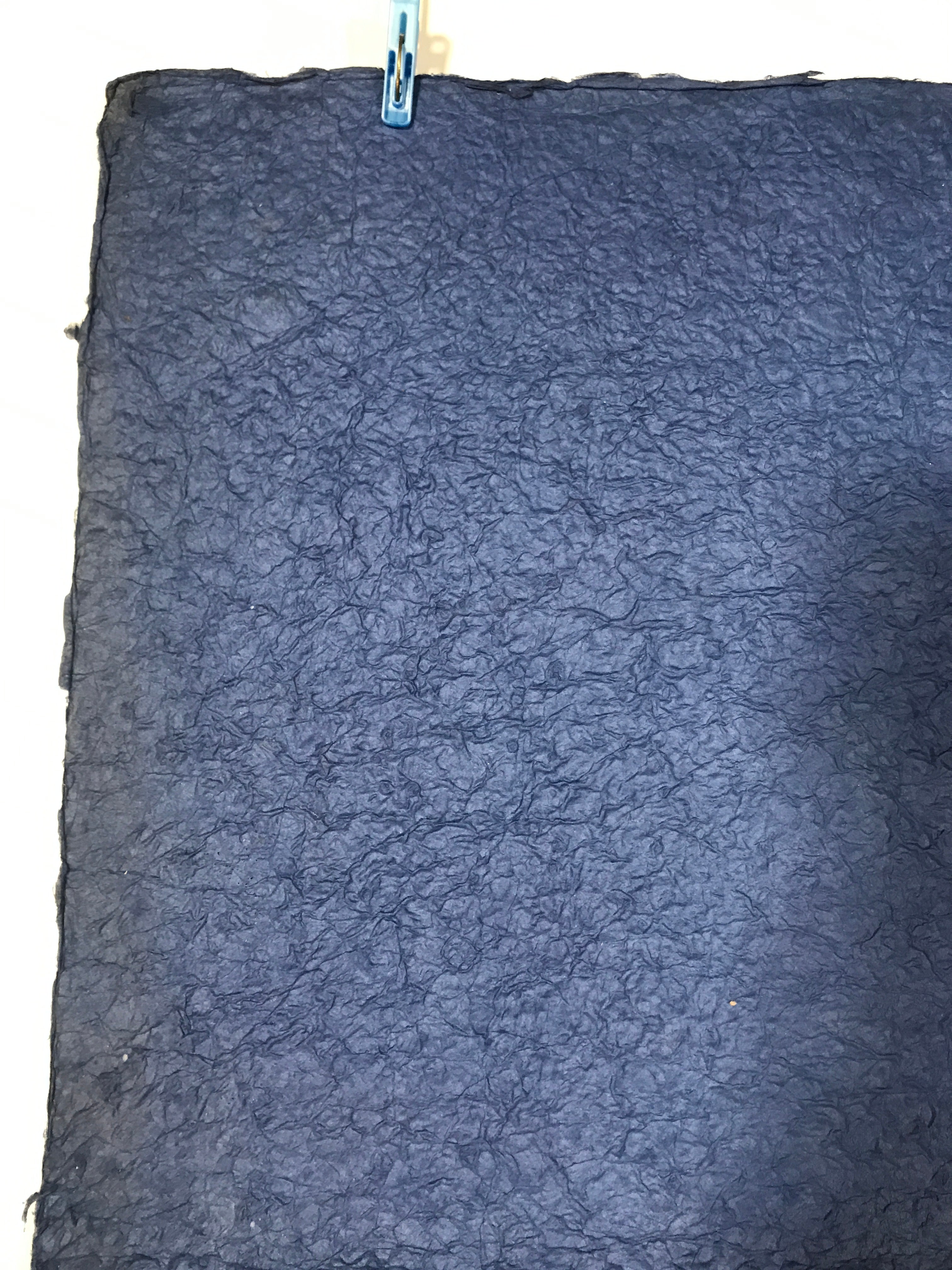 Japanese Traditional Handmade Washi Paper Sheet Vtg Craft Material Blue FL281