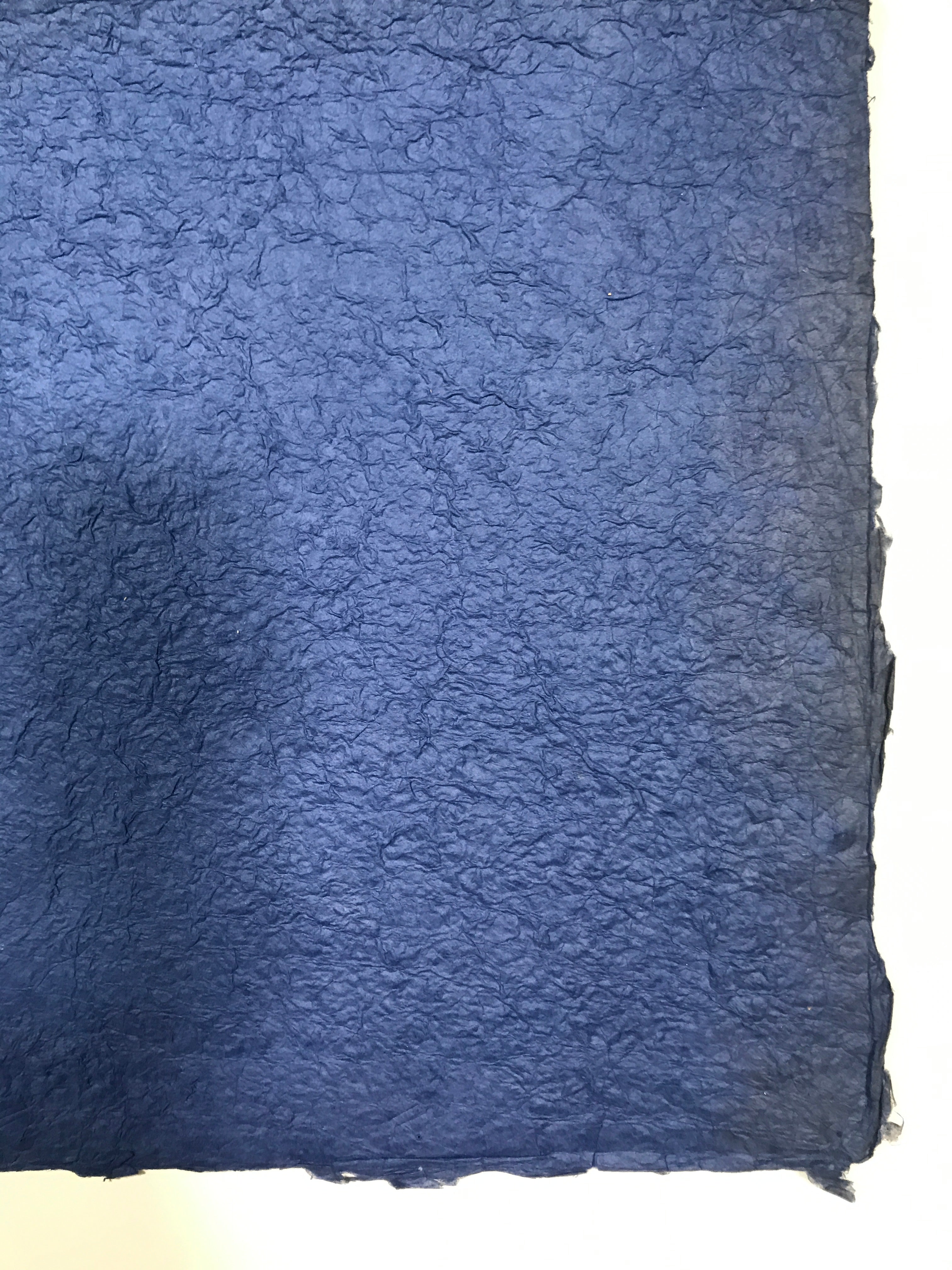 Japanese Traditional Handmade Washi Paper Sheet Vtg Craft Material Blue FL281