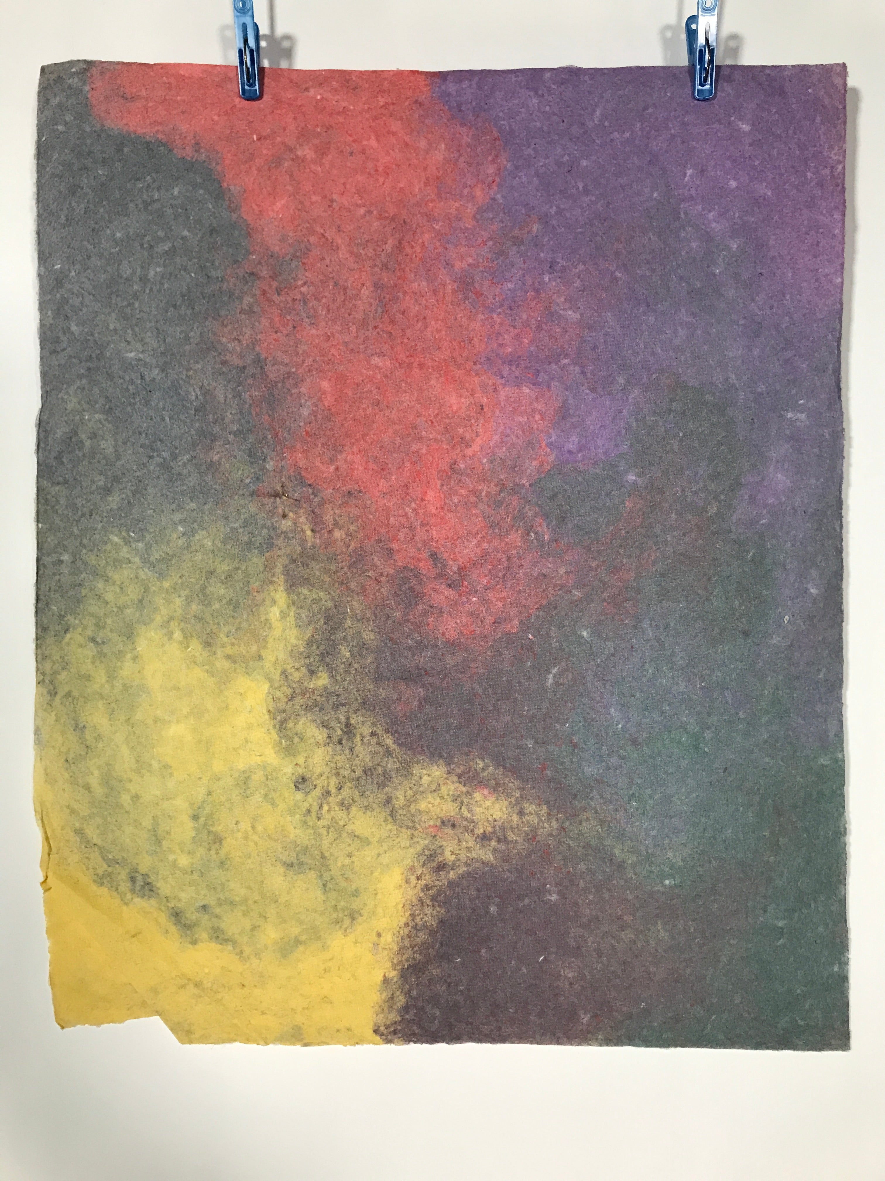 Japanese Traditional Handmade Washi Paper Sheet Vtg Craft Material Rainbow FL287