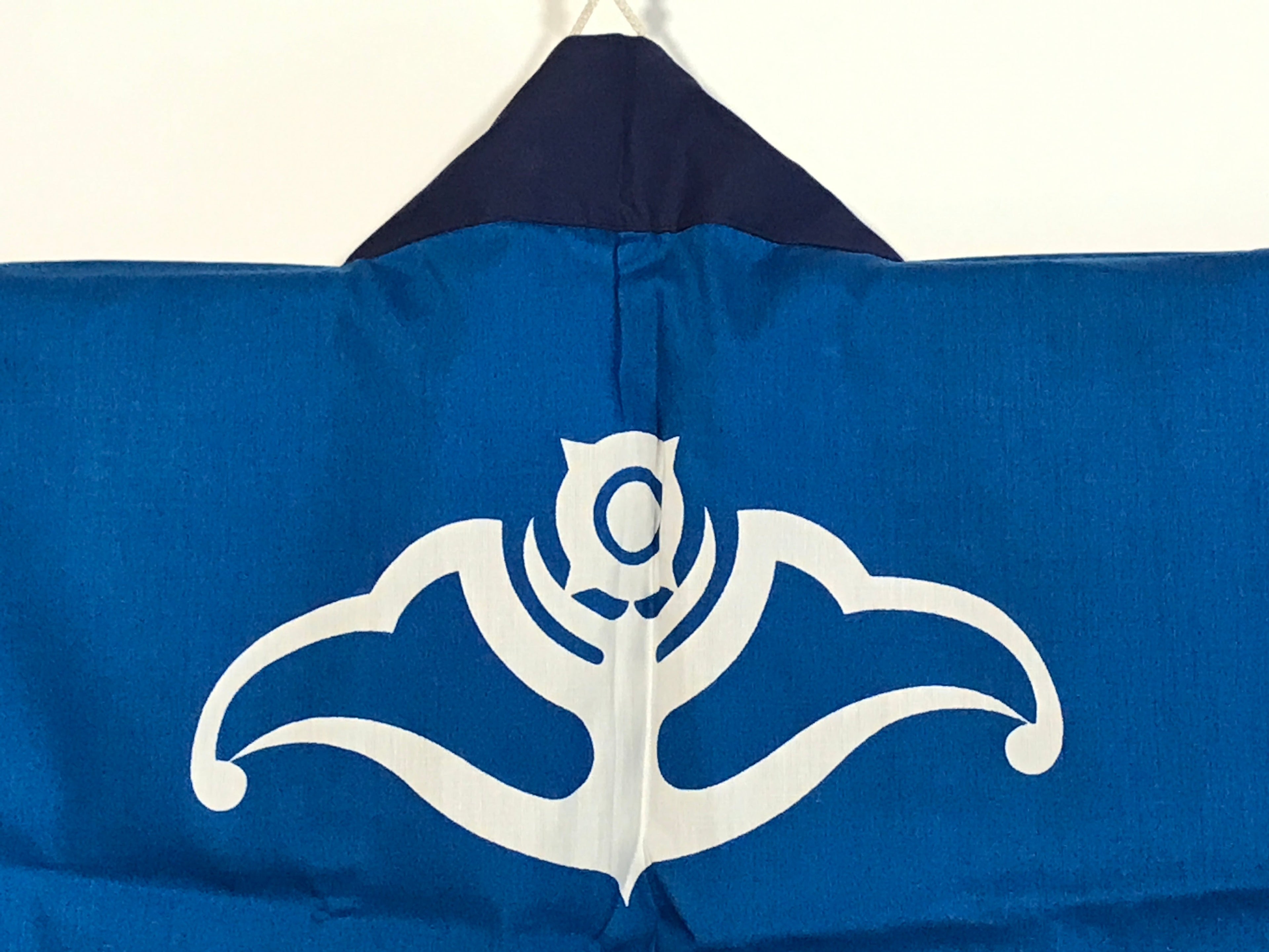 Japanese Traditional Matsuri Festival Happi Coat Blue Nippon Sekyu Oil KM214