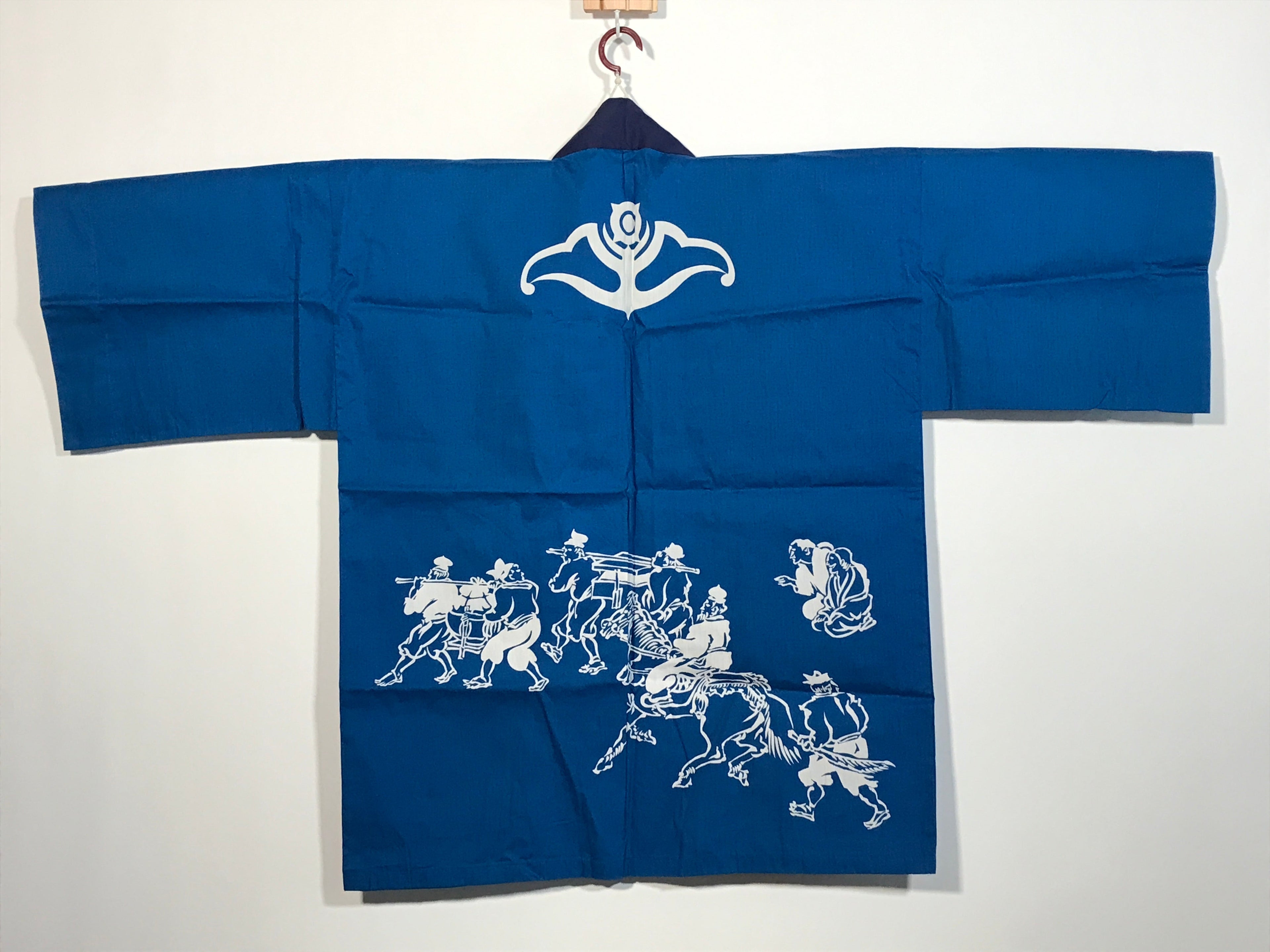 Japanese Traditional Matsuri Festival Happi Coat Blue Nippon Sekyu Oil KM214