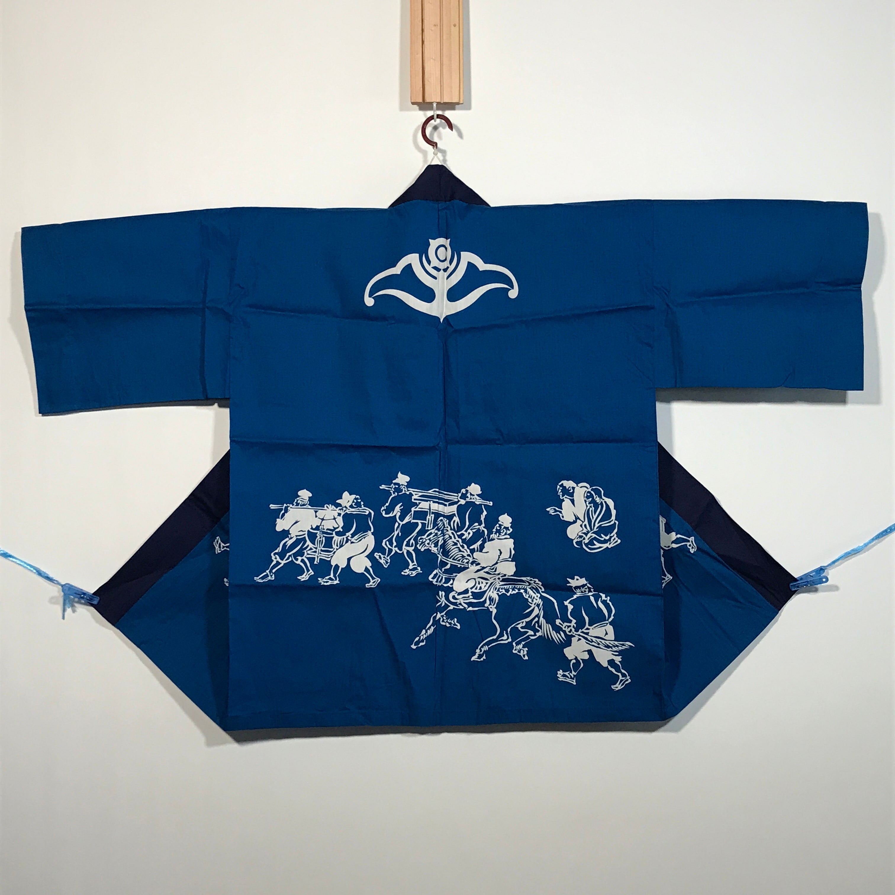 Japanese Traditional Matsuri Festival Happi Coat Blue Nippon Sekyu Oil KM214