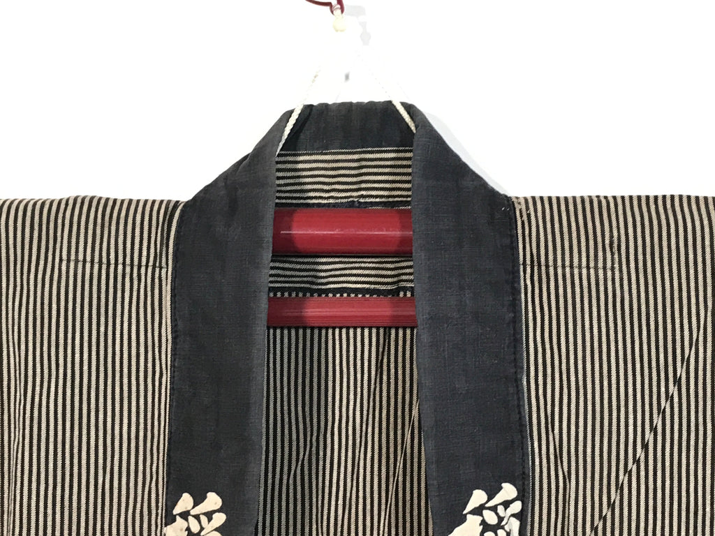 Japanese Traditional Matsuri Festival Happi Coat Inanishi Hanbaijyo Black KM216