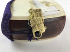 Japanese Traditional Shamisen Vtg Wood Instrument Fabric Purple Dark Brown JK578