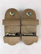 Japanese Traditonal Footwear Geta Wooden Clogs Vtg For Boys Yukata Kimono JK522