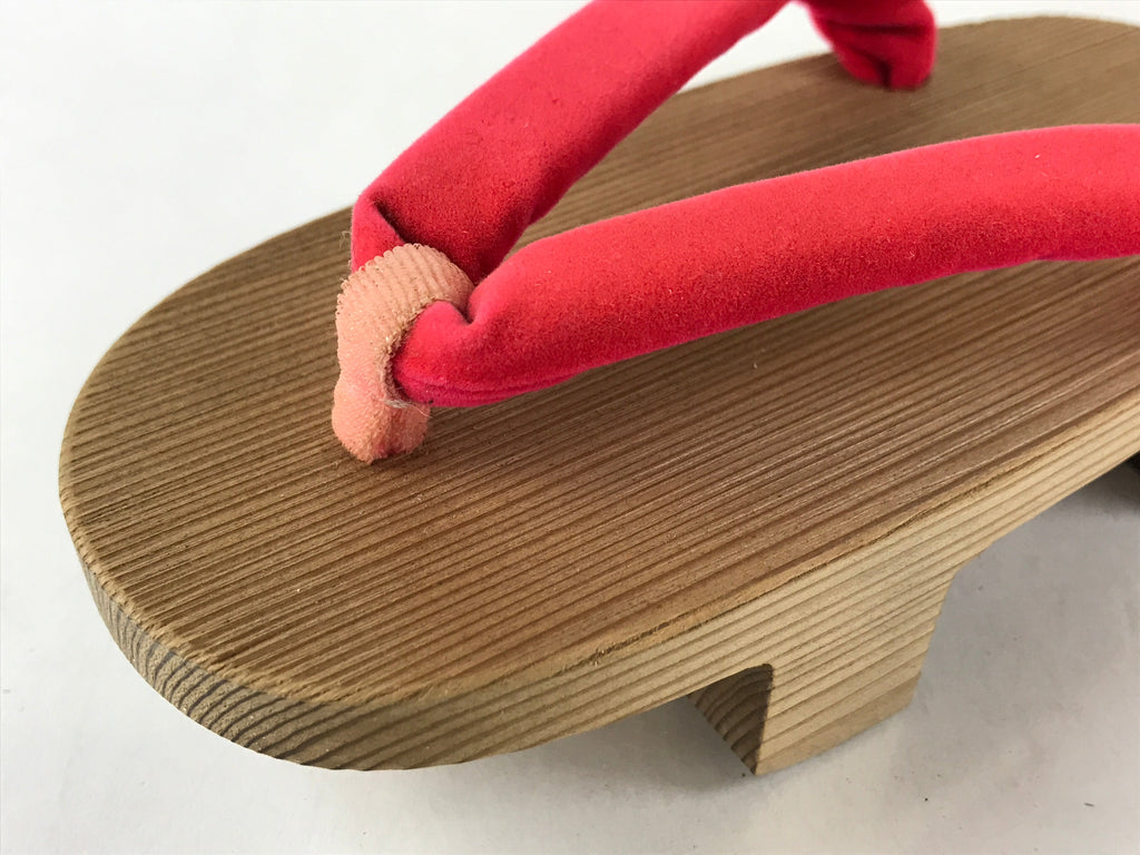 Japanese Traditonal Footwear Geta Wooden Clogs Vtg For Girls Yukata Kimono JK524