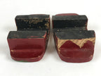 Japanese Traditonal Sandals Geta Wooden Lacquered Clogs Red Pink Flower JK504