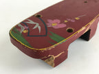 Japanese Traditonal Sandals Geta Wooden Lacquered Clogs Red Pink Flower JK504