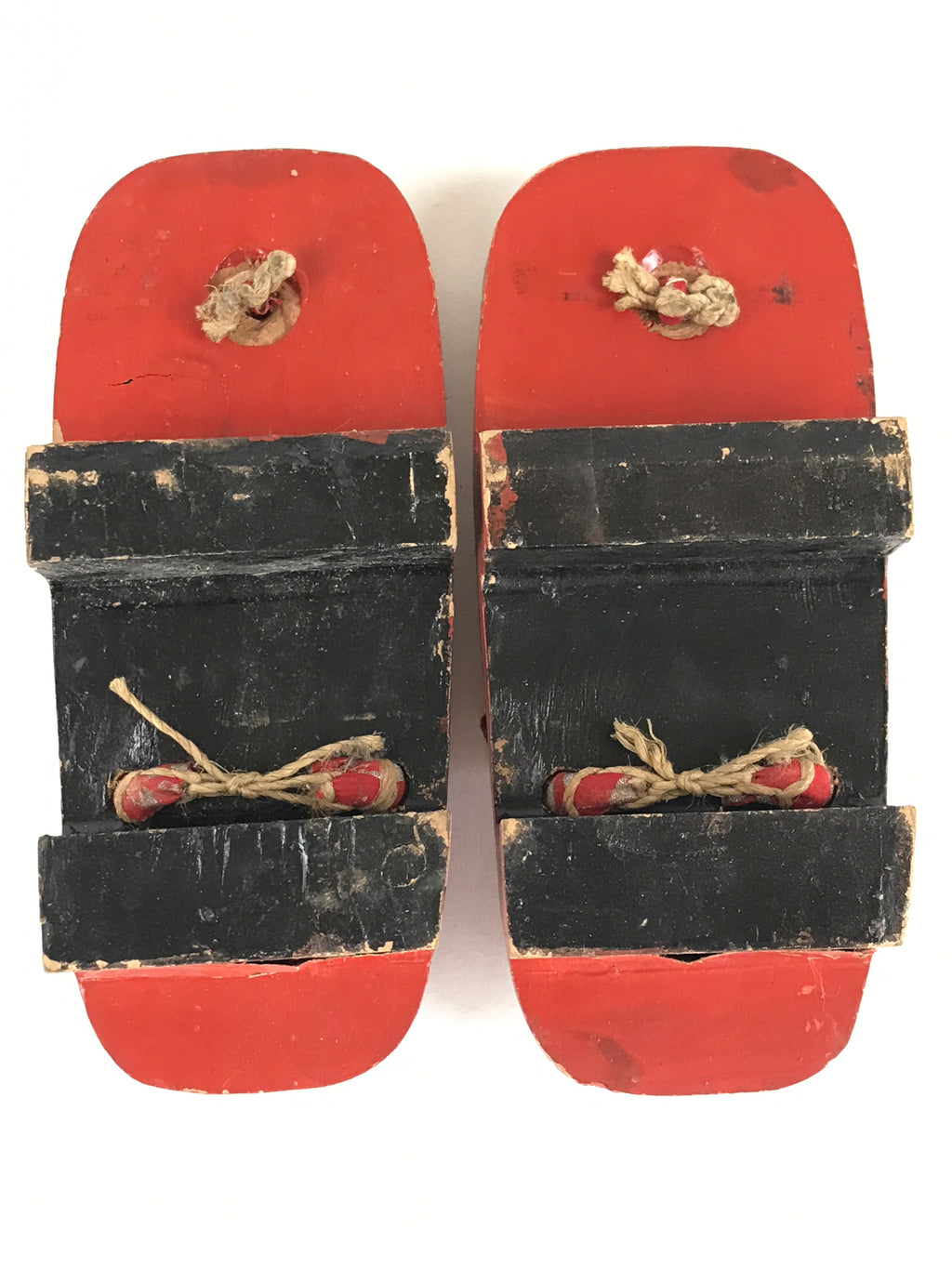 Japanese Traditonal Sandals Geta Wooden Lacquered Clogs Red Silver Crane JK503
