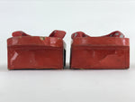 Japanese Traditonal Sandals Geta Wooden Lacquered Clogs Red Silver Crane JK503