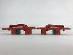 Japanese Traditonal Sandals Geta Wooden Lacquered Clogs Red Silver Crane JK503