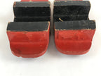 Japanese Traditonal Sandals Geta Wooden Lacquered Clogs Red Silver Crane JK503